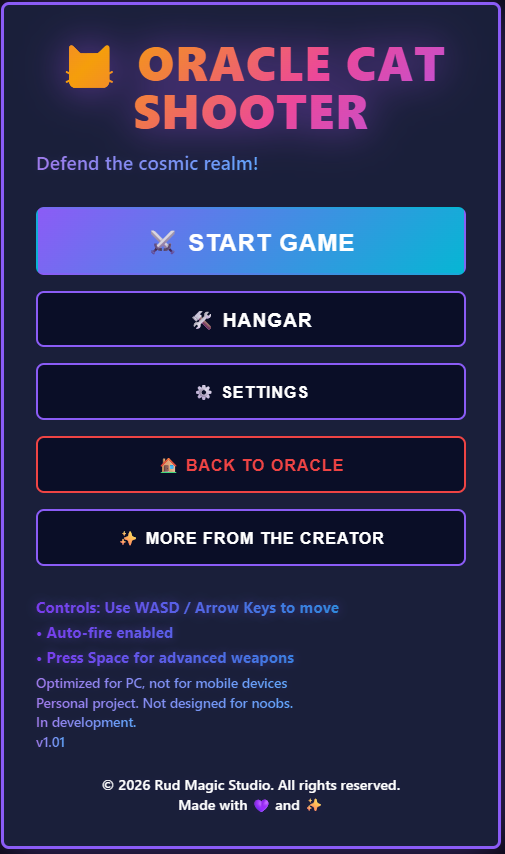 Screenshot 1 of Oracle Cat Shooter Space Game