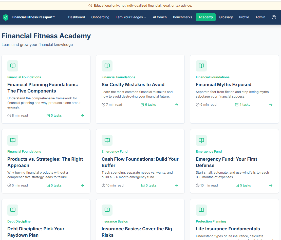 Screenshot 4 of Financial Fitness Passport