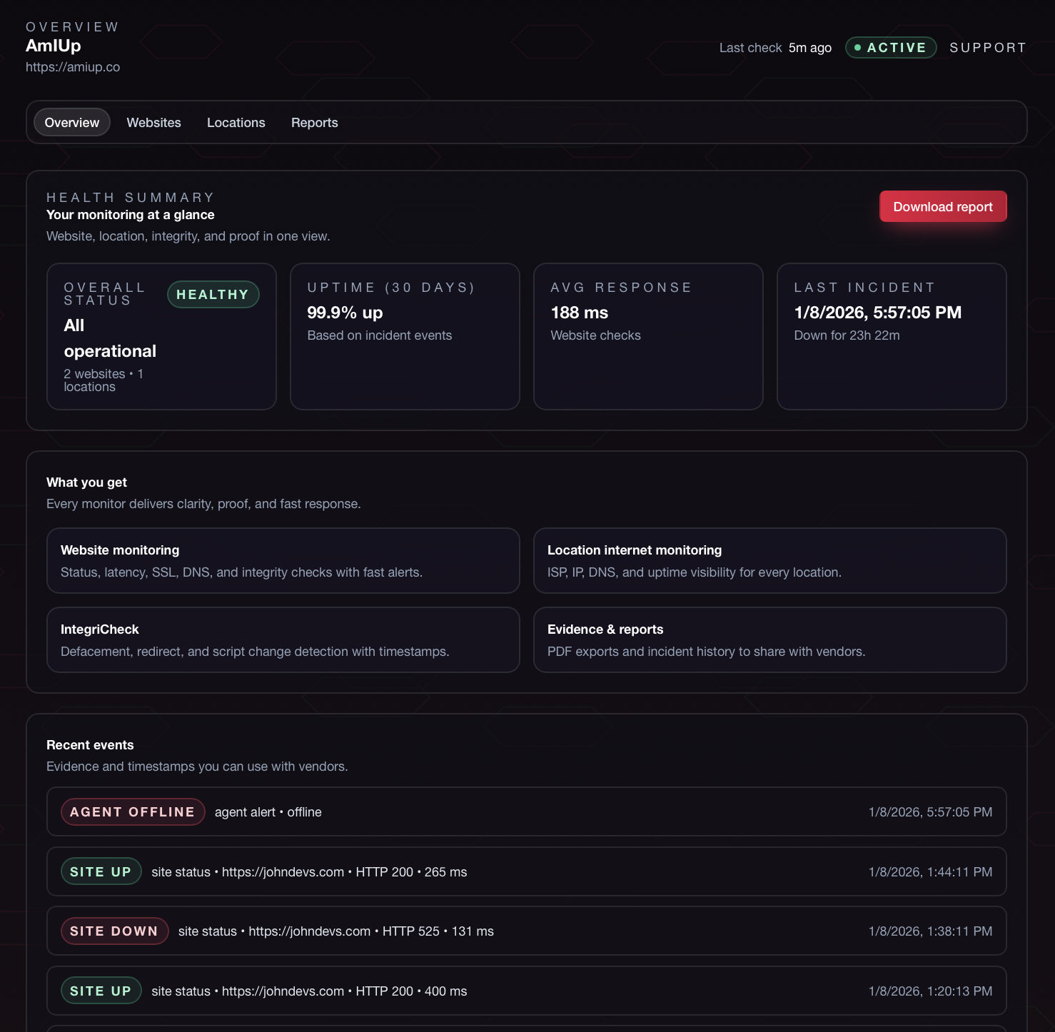 Screenshot 1 of AmIUp