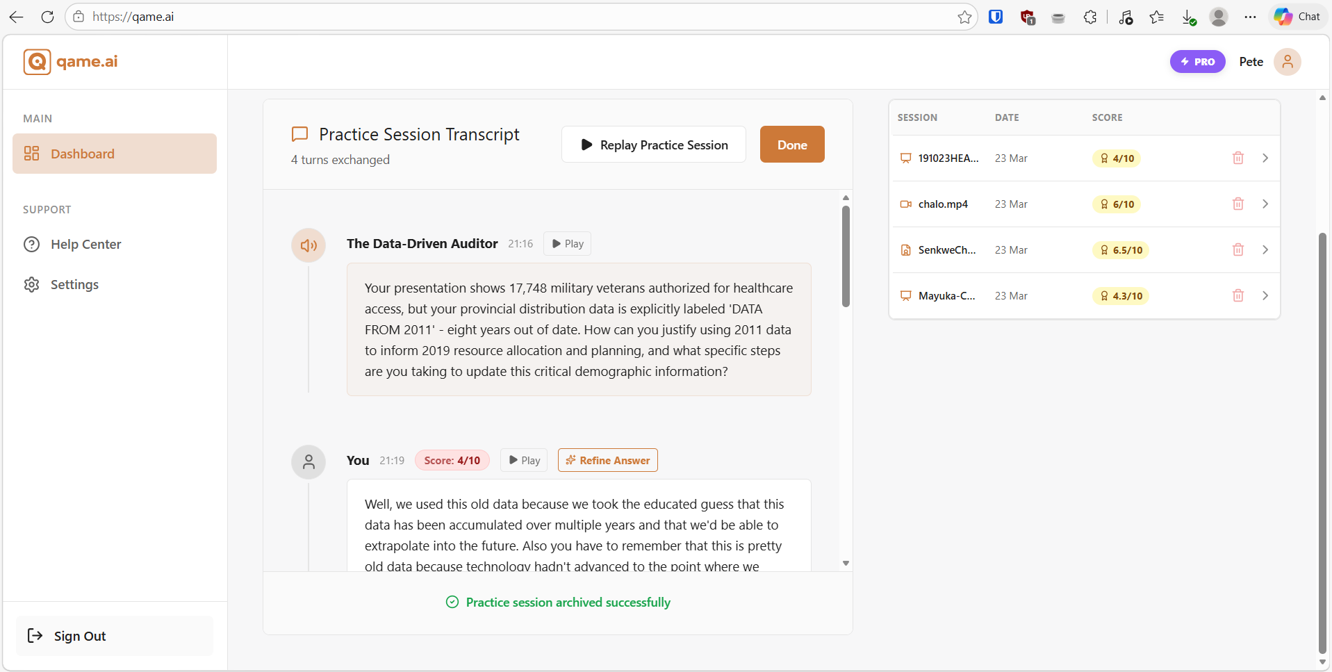 Screenshot 1 of qame.ai