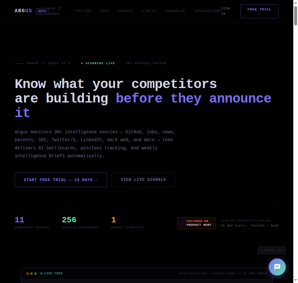 Screenshot 1 of Argus Intel