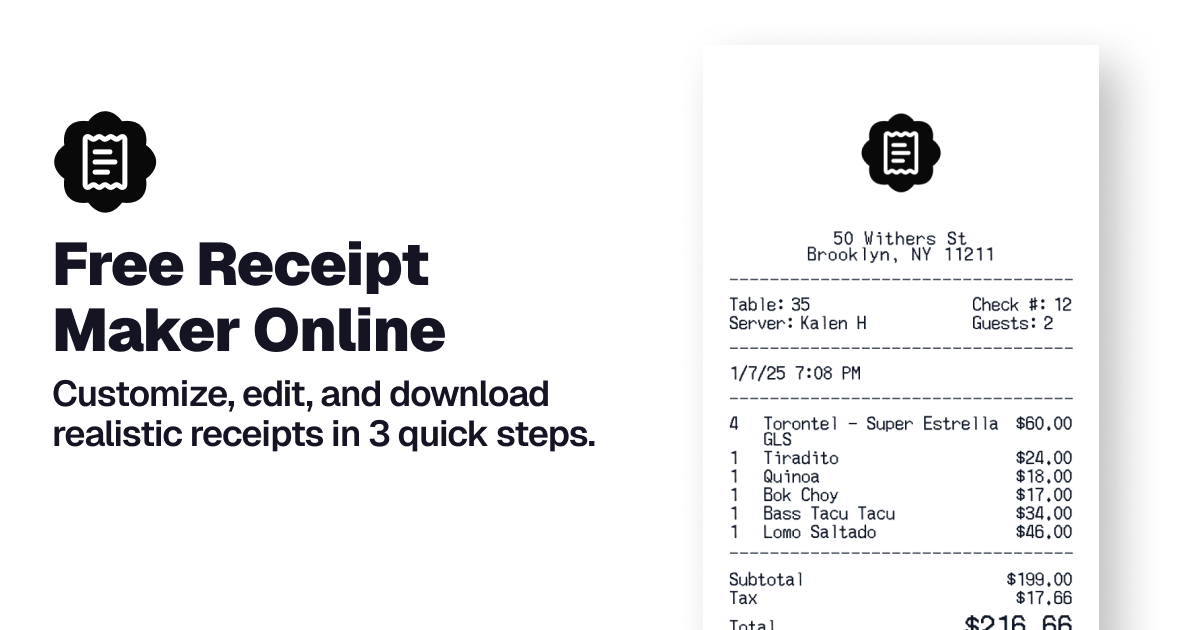 Screenshot 1 of EasyReceiptMaker