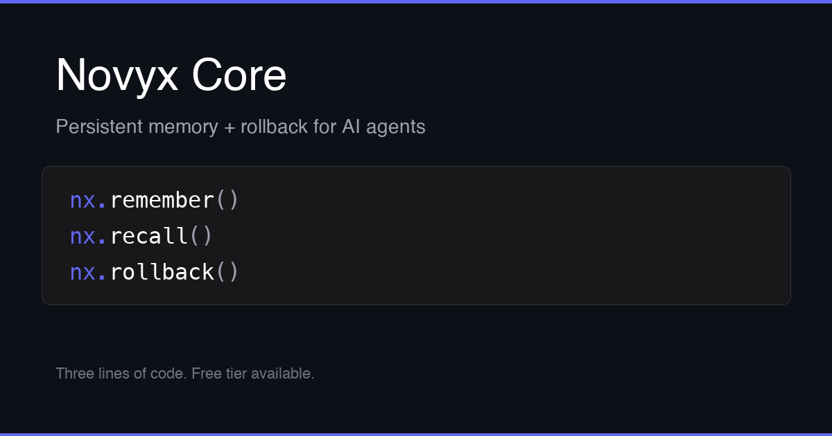 Screenshot 1 of Novyx Core