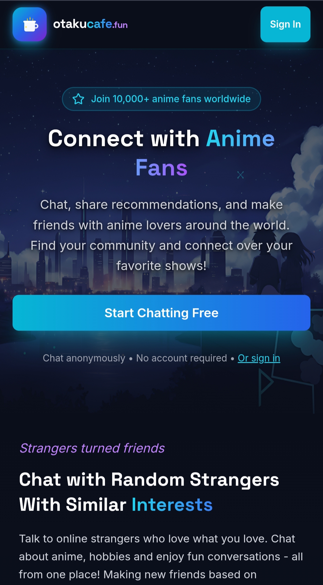 Screenshot 2 of OtakuCafe - Talk to Anime Fans & Strange