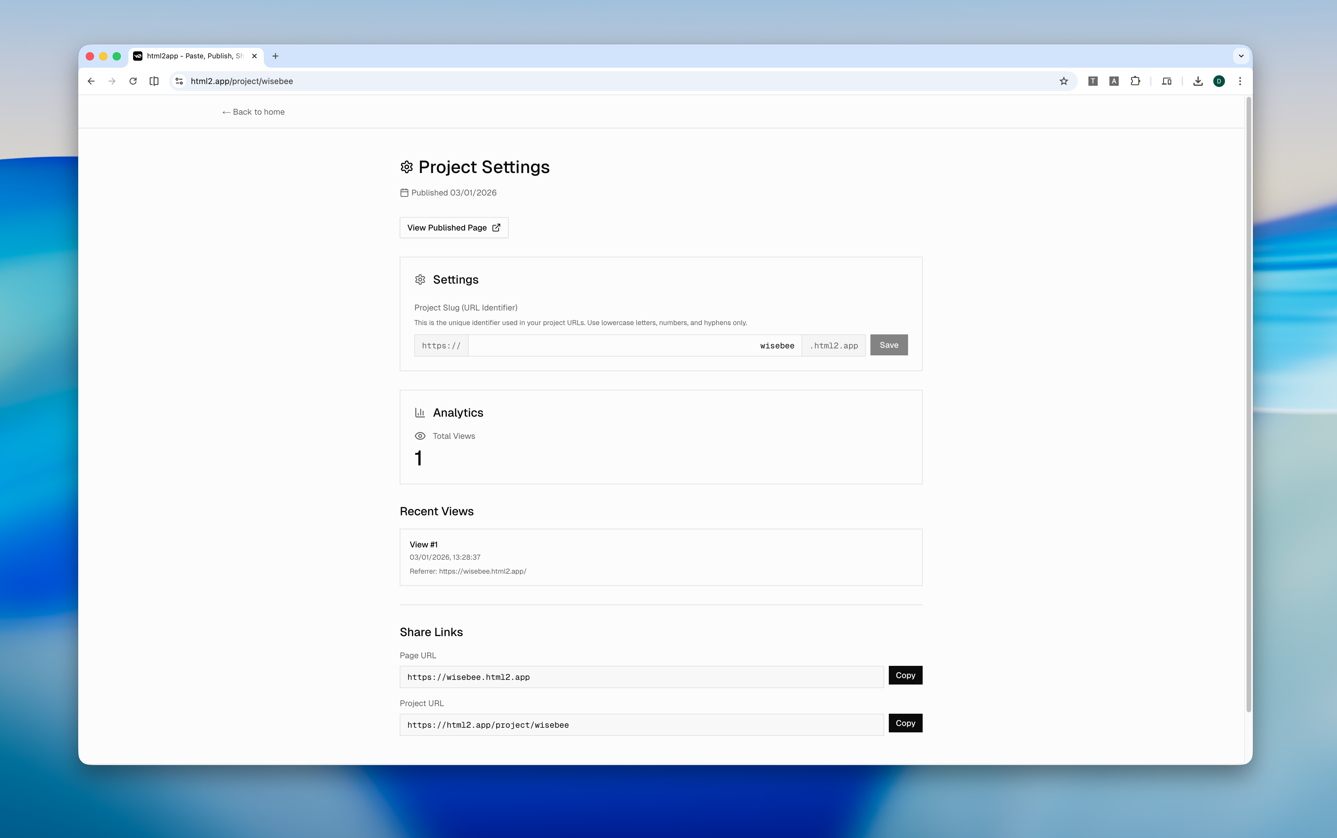 Screenshot 2 of html2app