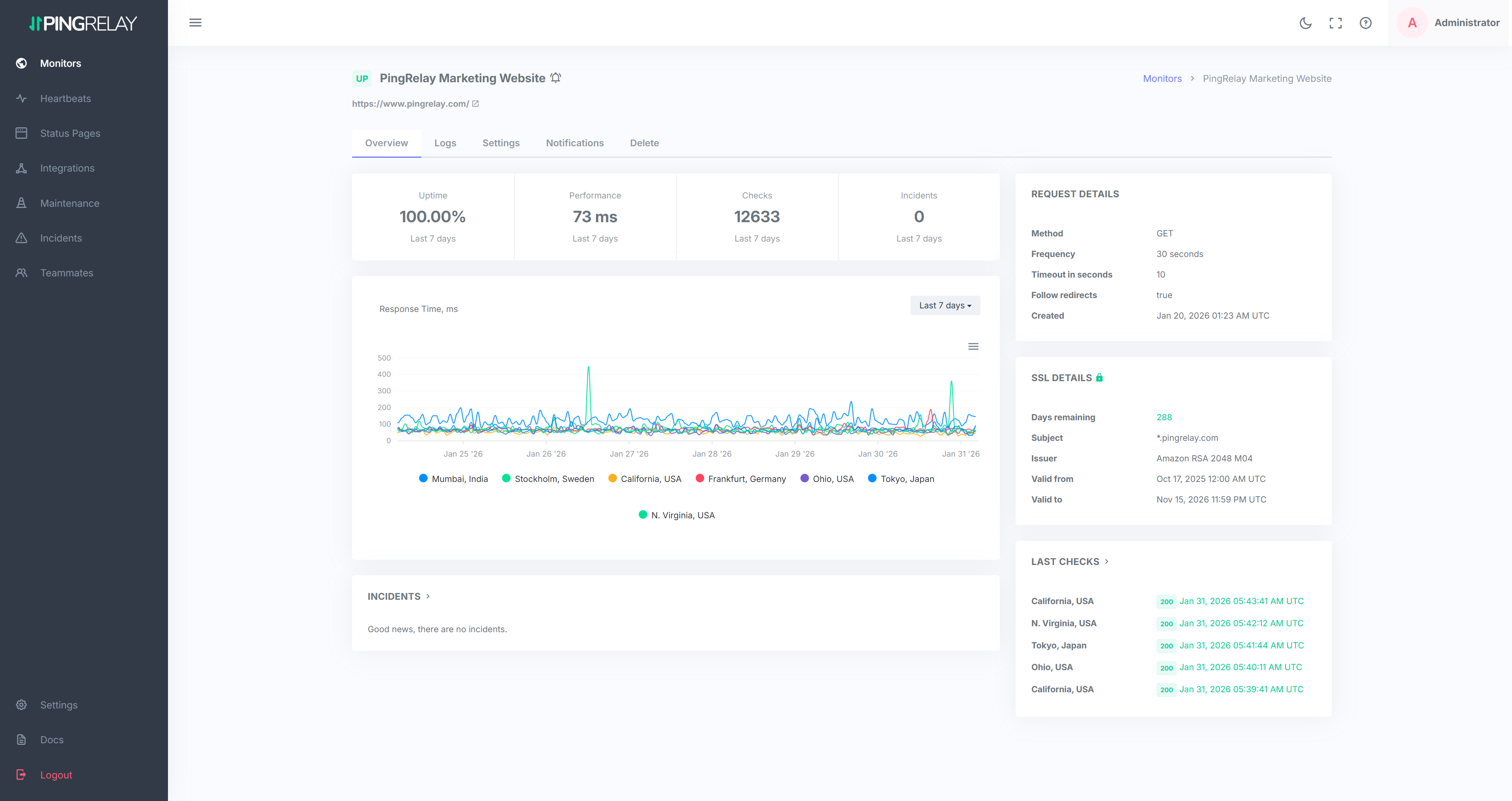 Screenshot 1 of PingRelay