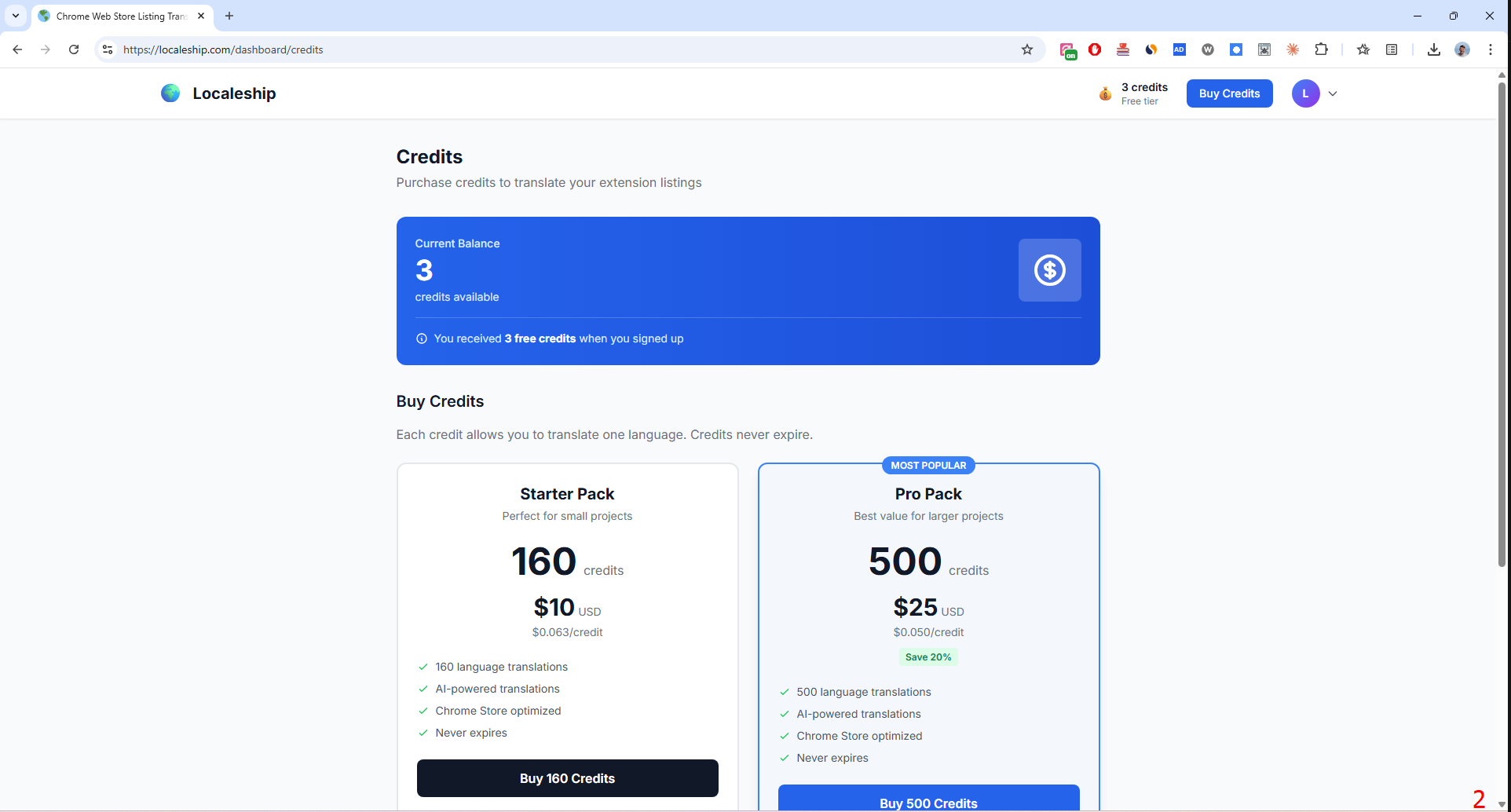 Screenshot 2 of Chrome Web Store Listing Translator