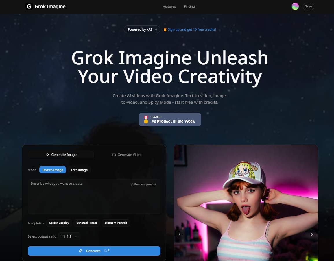 Screenshot 1 of Grok Imagine