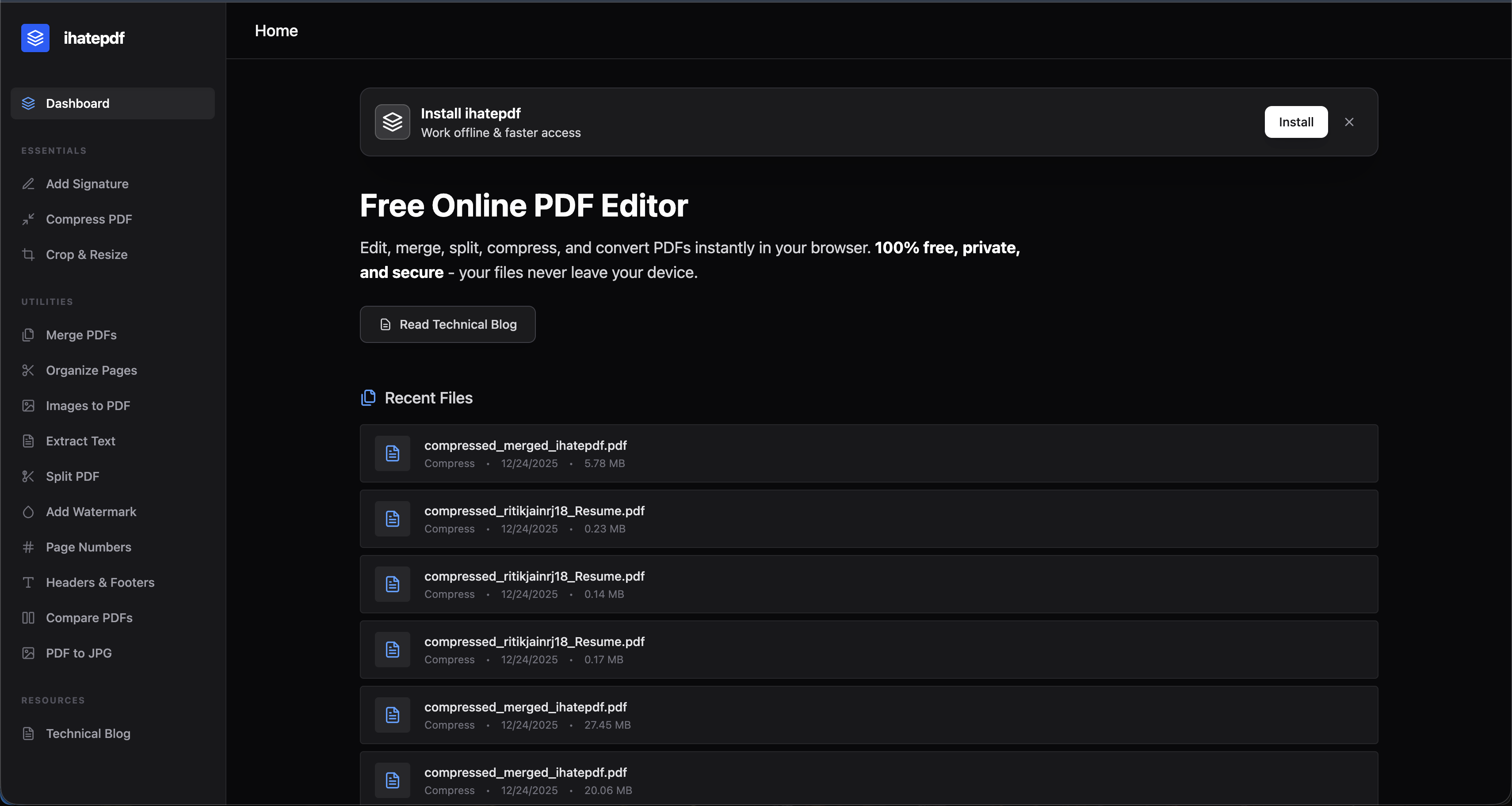 Screenshot 2 of ihatepdf - Free PDF Editor