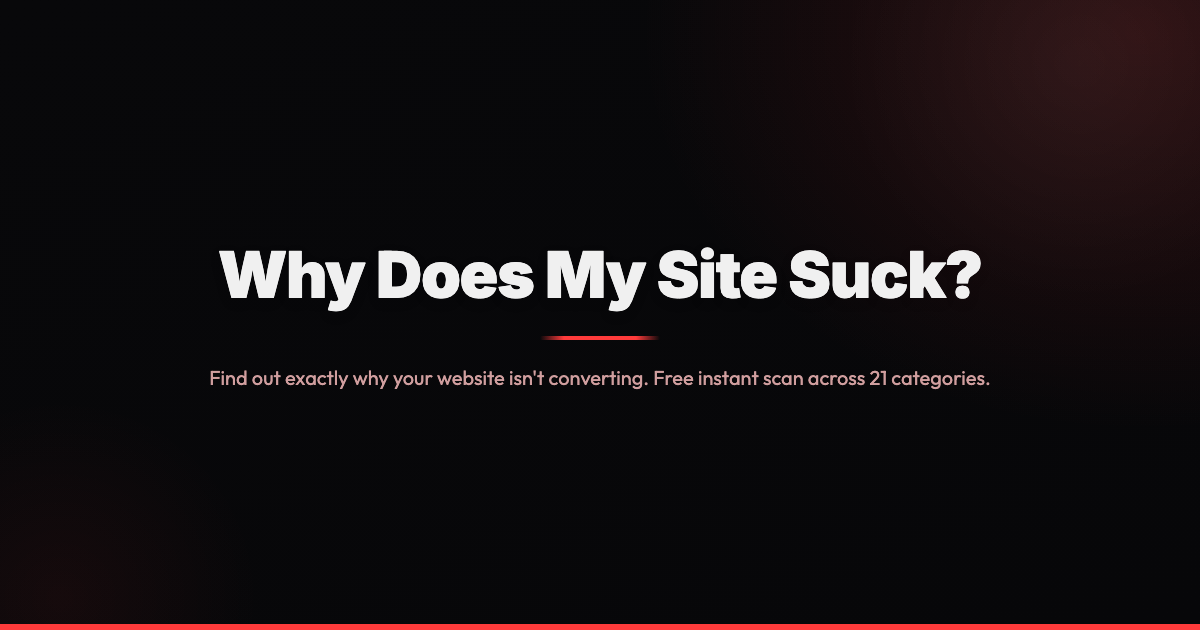 Screenshot 1 of WhyDoesMySiteSuck