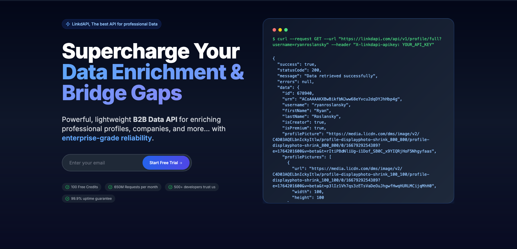 Screenshot 1 of LinkdAPI