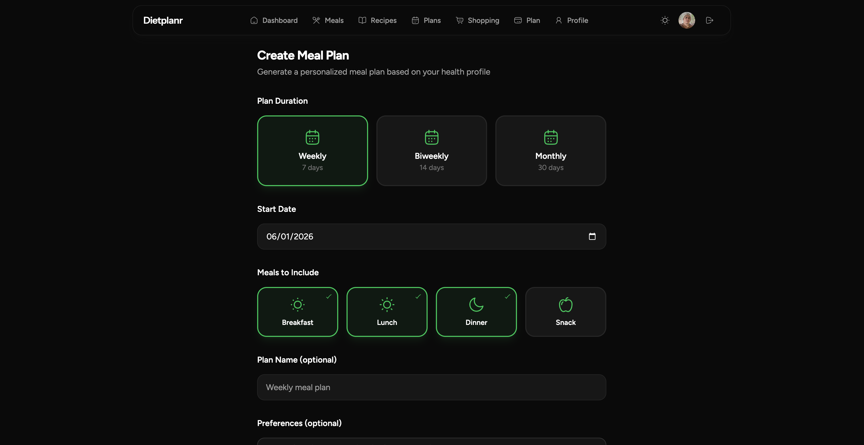 Screenshot 3 of Dietplanr