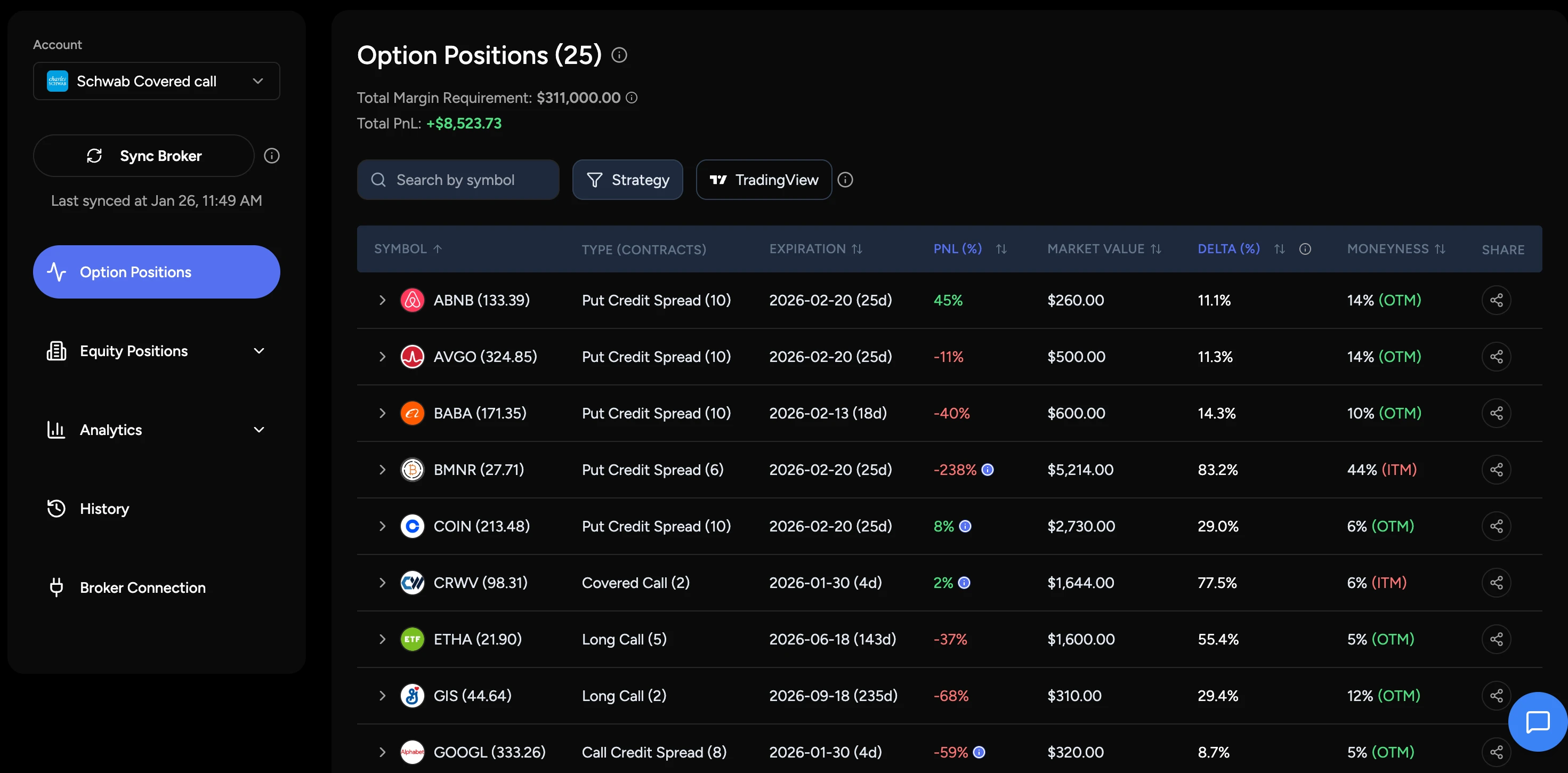 Screenshot 1 of OptionIncome