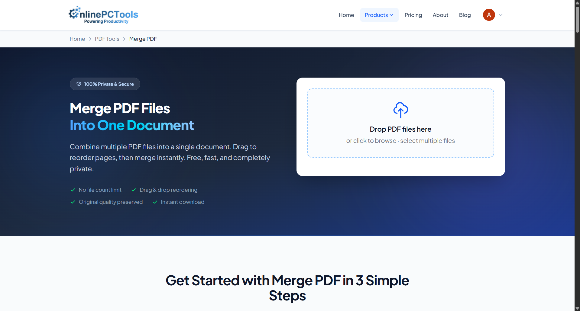 Screenshot 1 of PDF Merge - Merge PDF Files Online