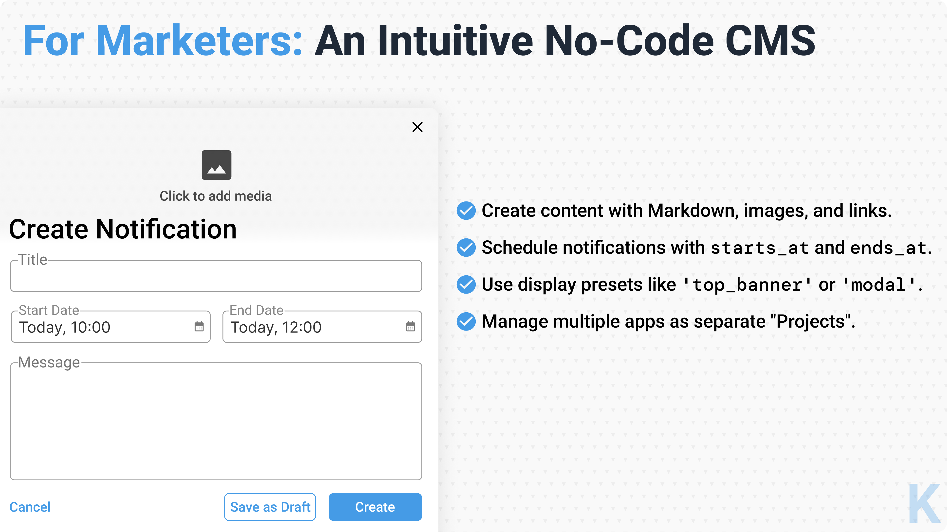 Screenshot 3 of Korrero | The Headless CMS for In-App