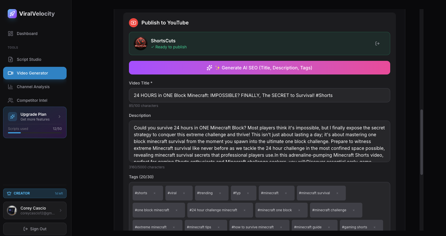 Screenshot 8 of Free YouTube Script Generator