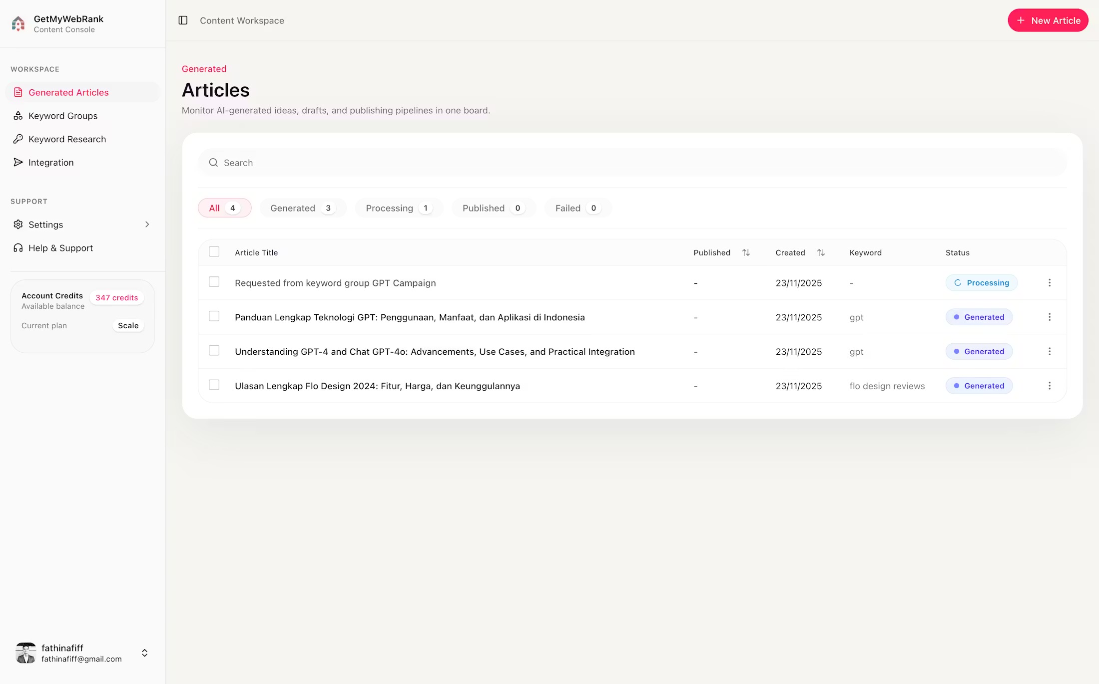 Screenshot 4 of GetMyWebRank