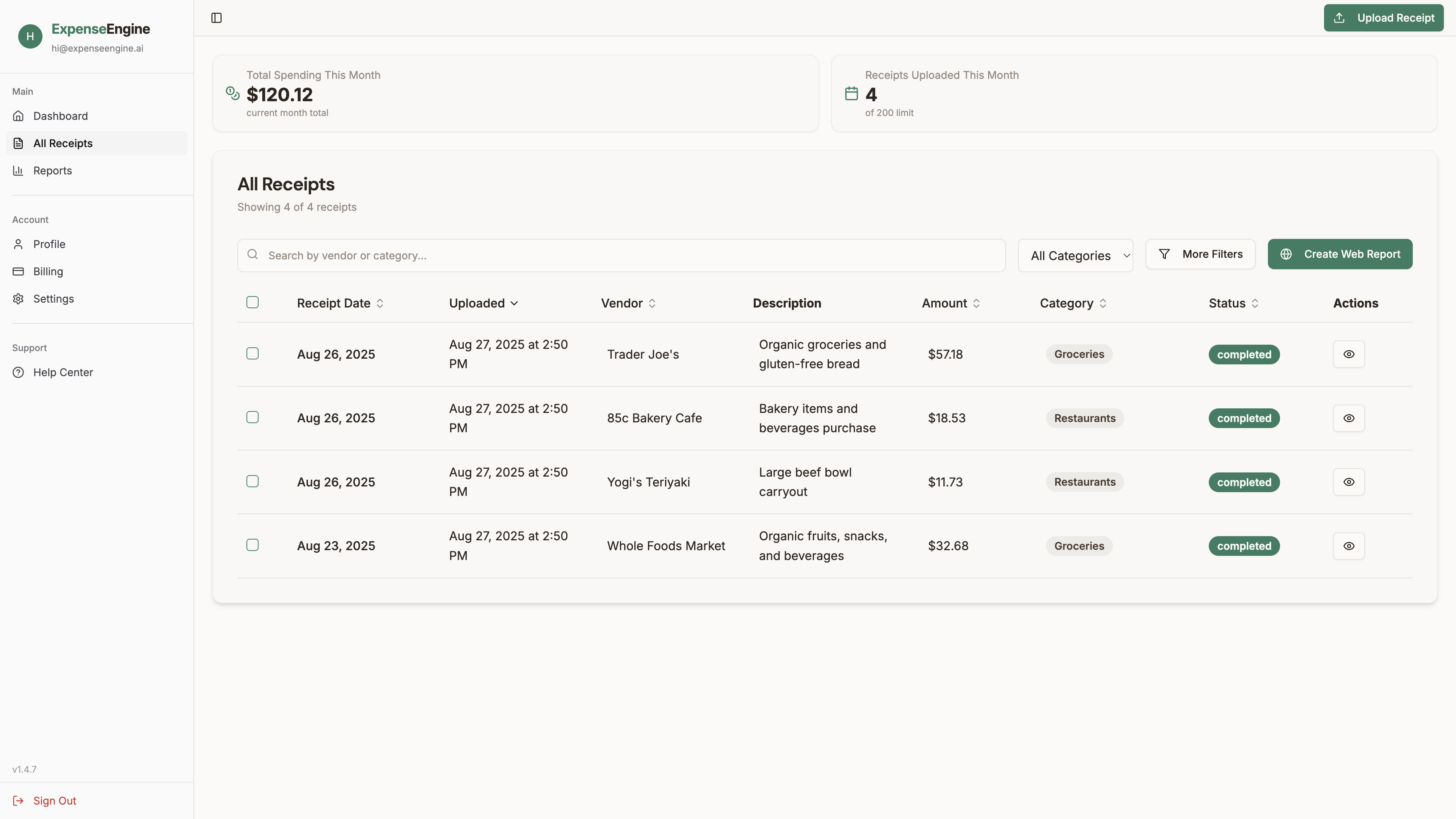 Screenshot 1 of ExpenseEngine