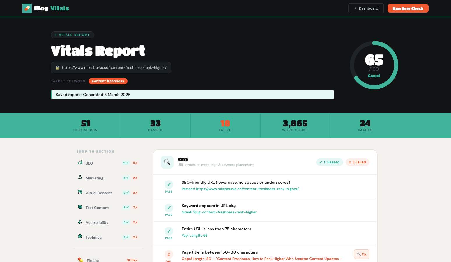 Screenshot 2 of BlogVitals