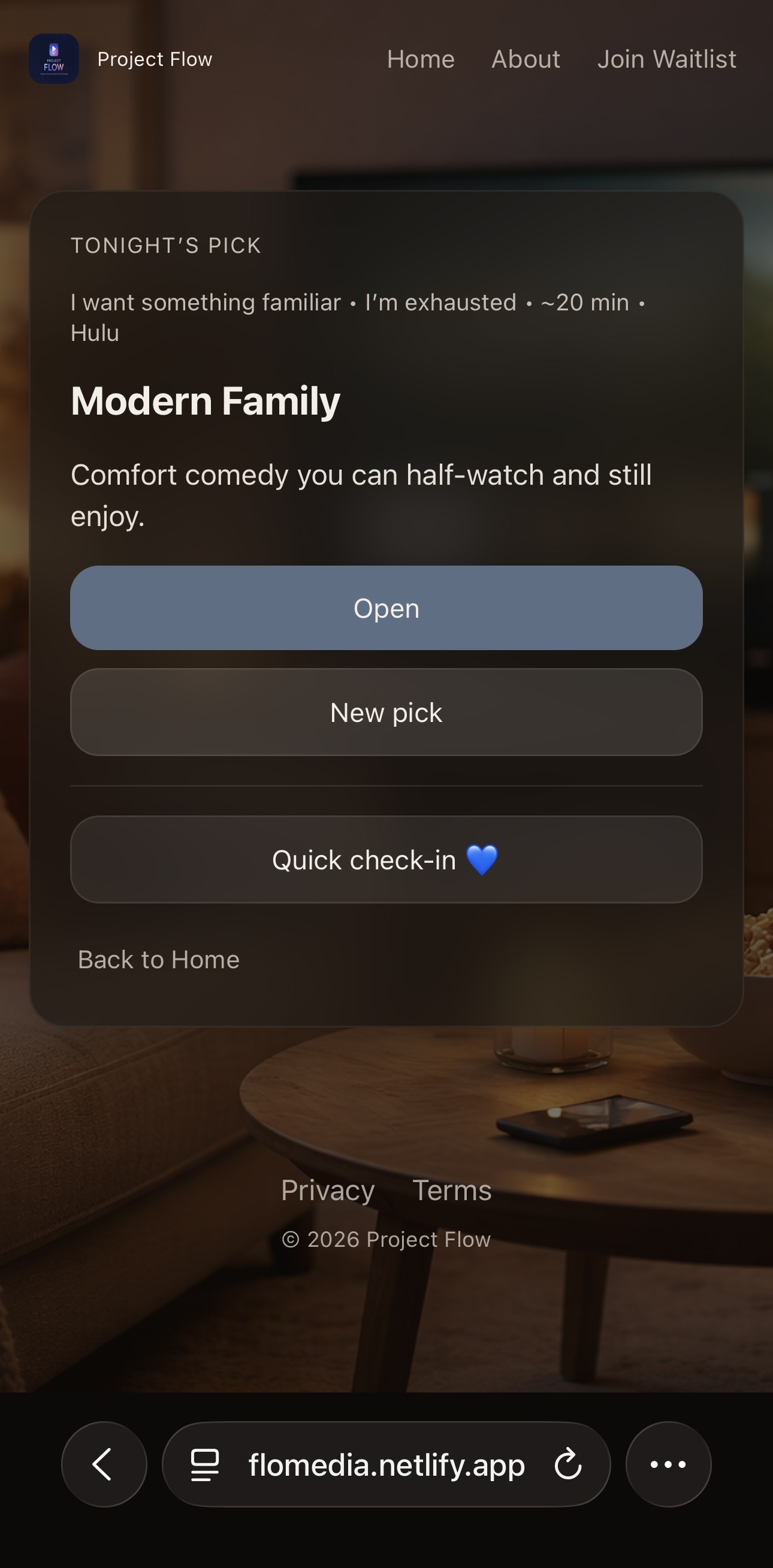 Screenshot 1 of Project Flow