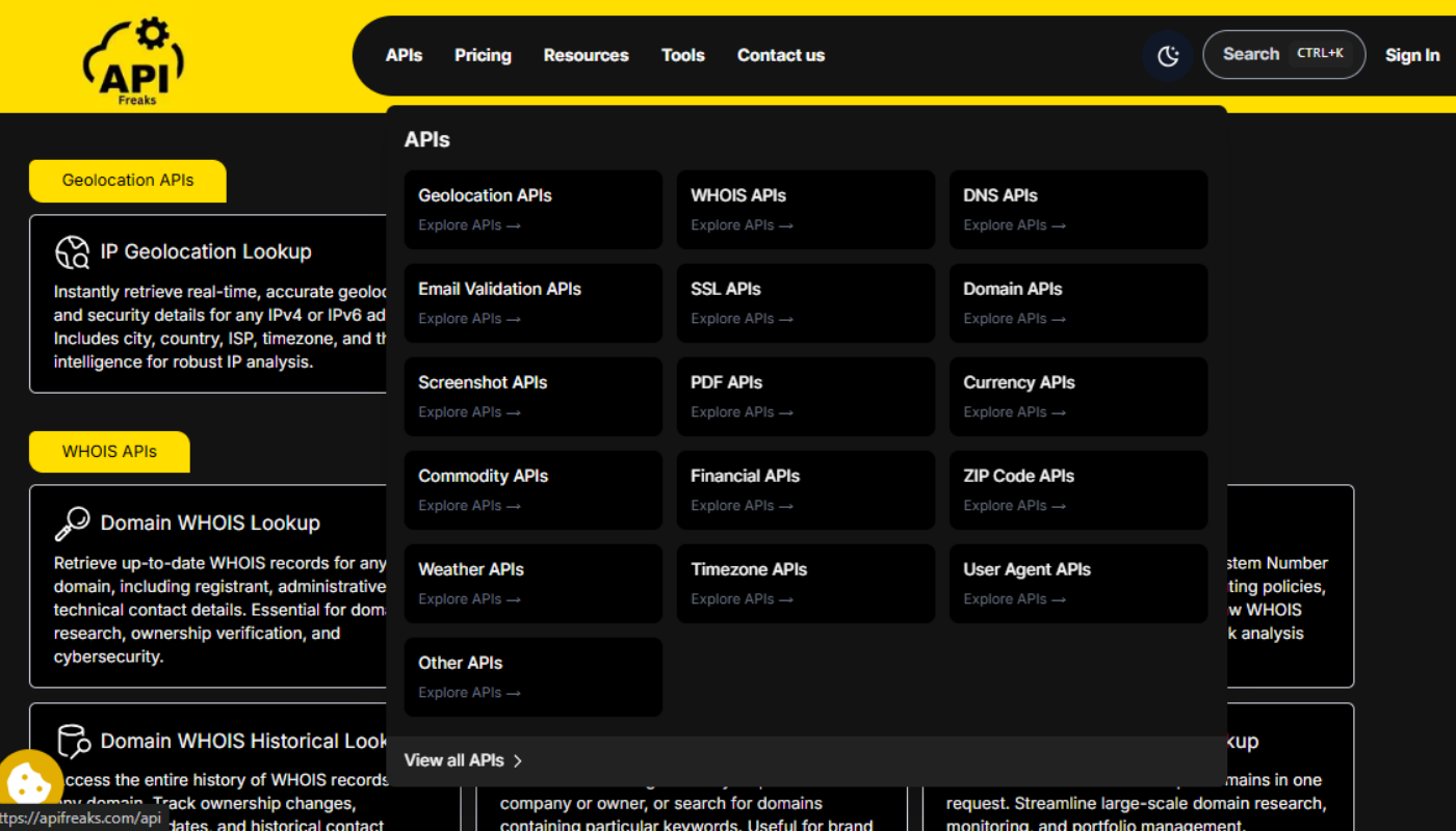 Screenshot 1 of APIFreaks