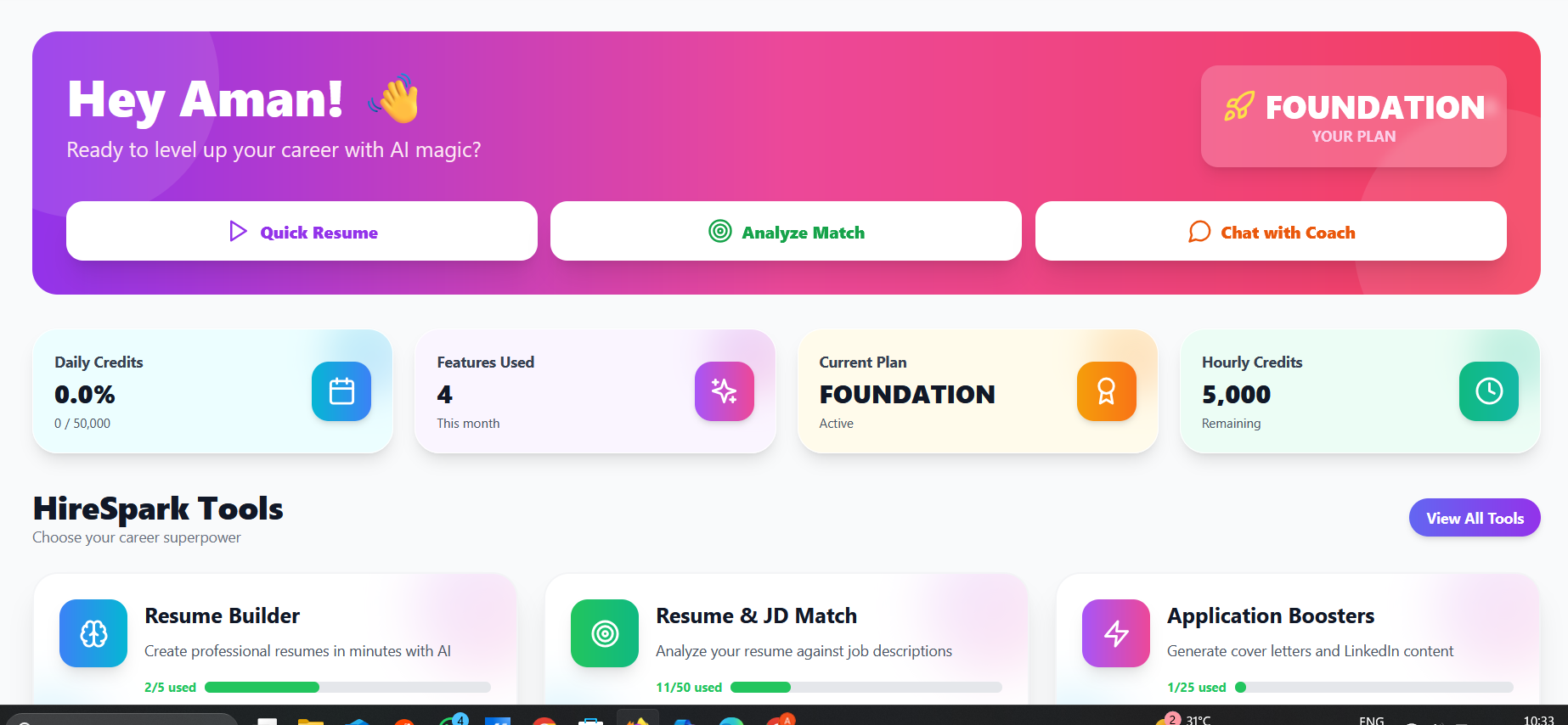 Screenshot 1 of AptlyHired: AI-Powered Career Platform