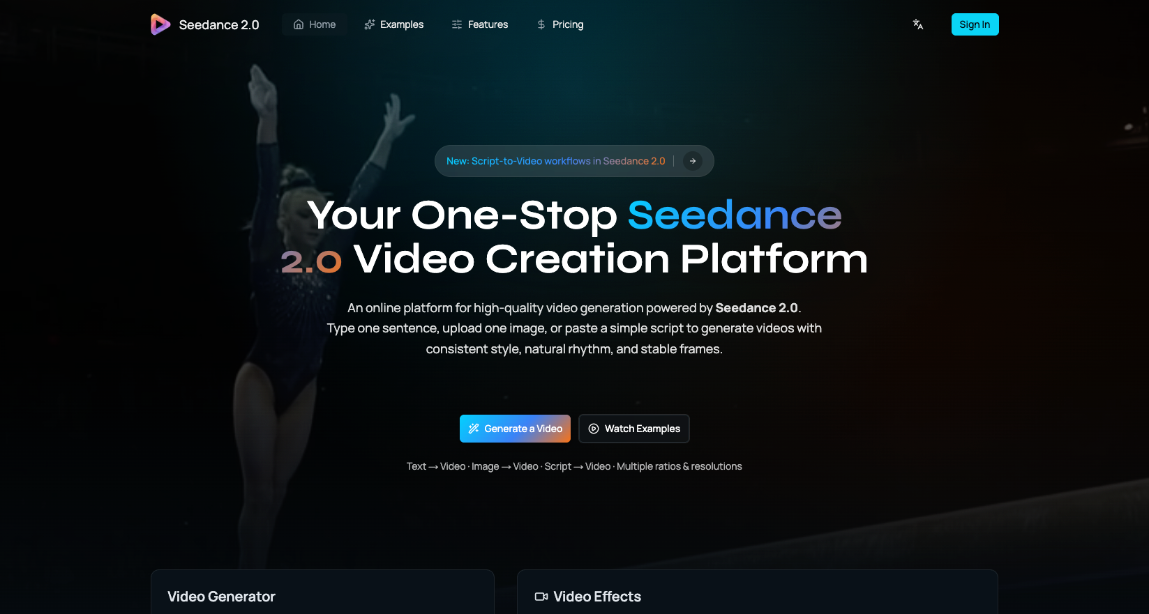 Screenshot 1 of Seedance 2.0 Video Generator