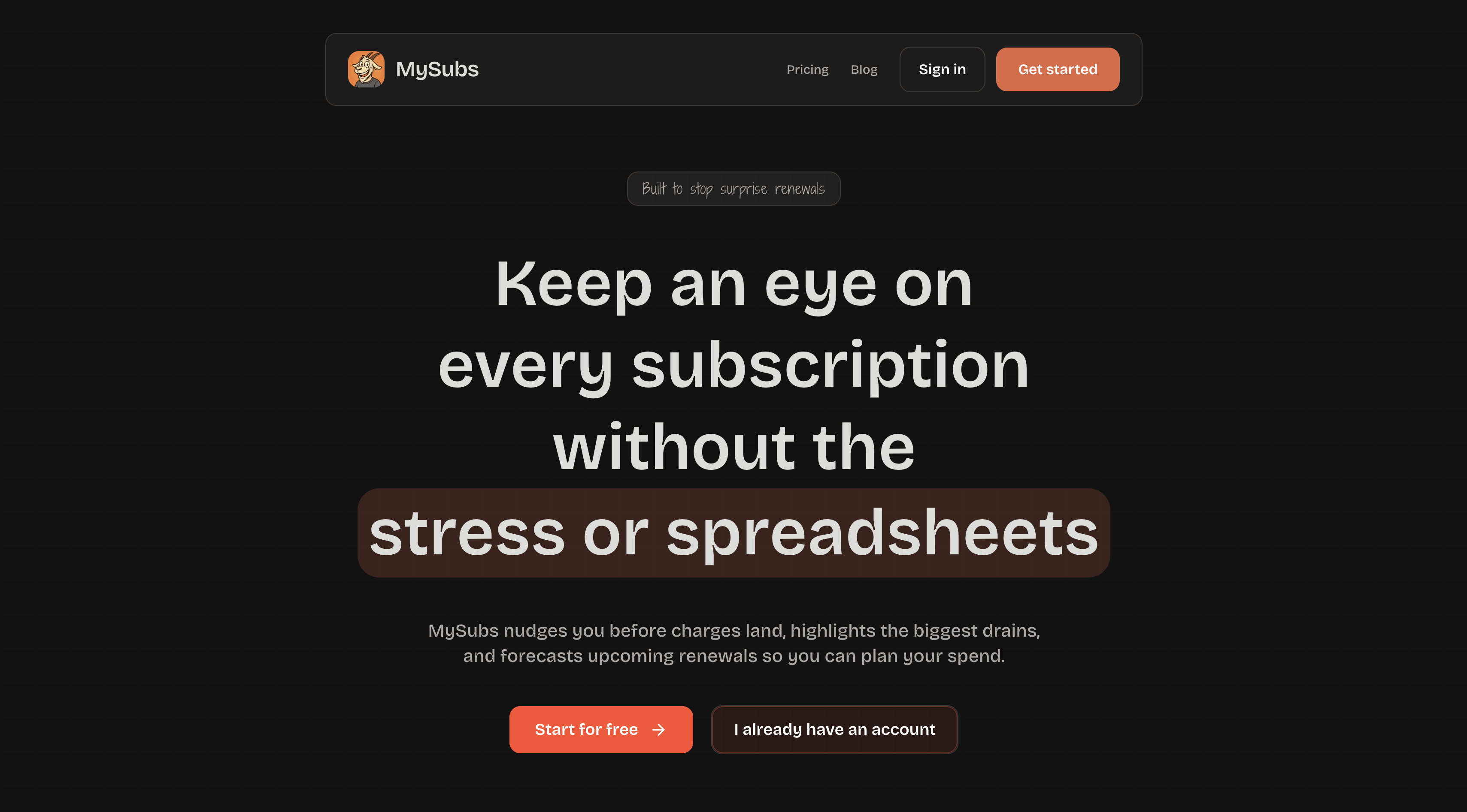 Screenshot 1 of MySubs