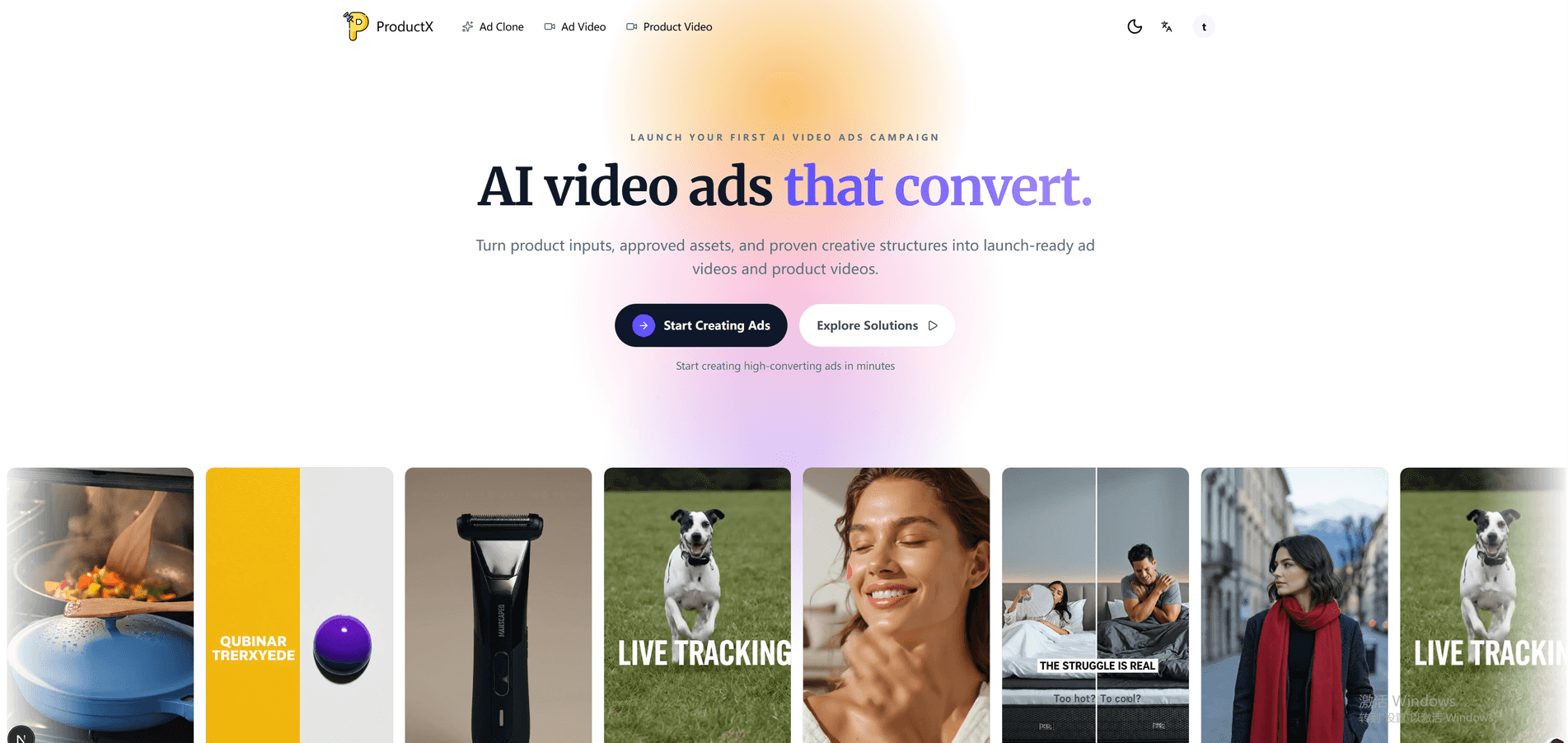Screenshot 1 of ProductX AI Ad Clone Tool