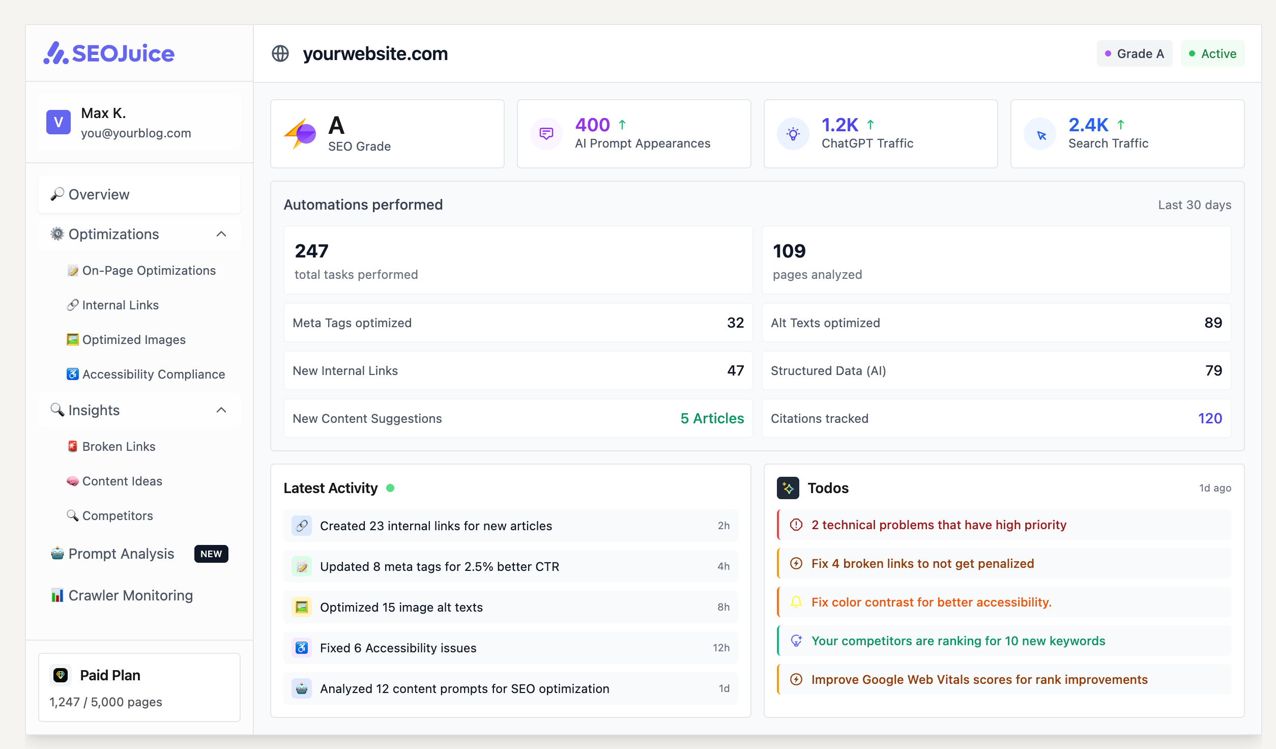 Screenshot 2 of SEOJuice