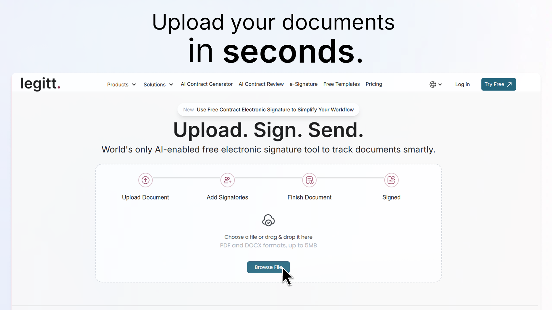 Screenshot 1 of Legitt AI Electronic Signature