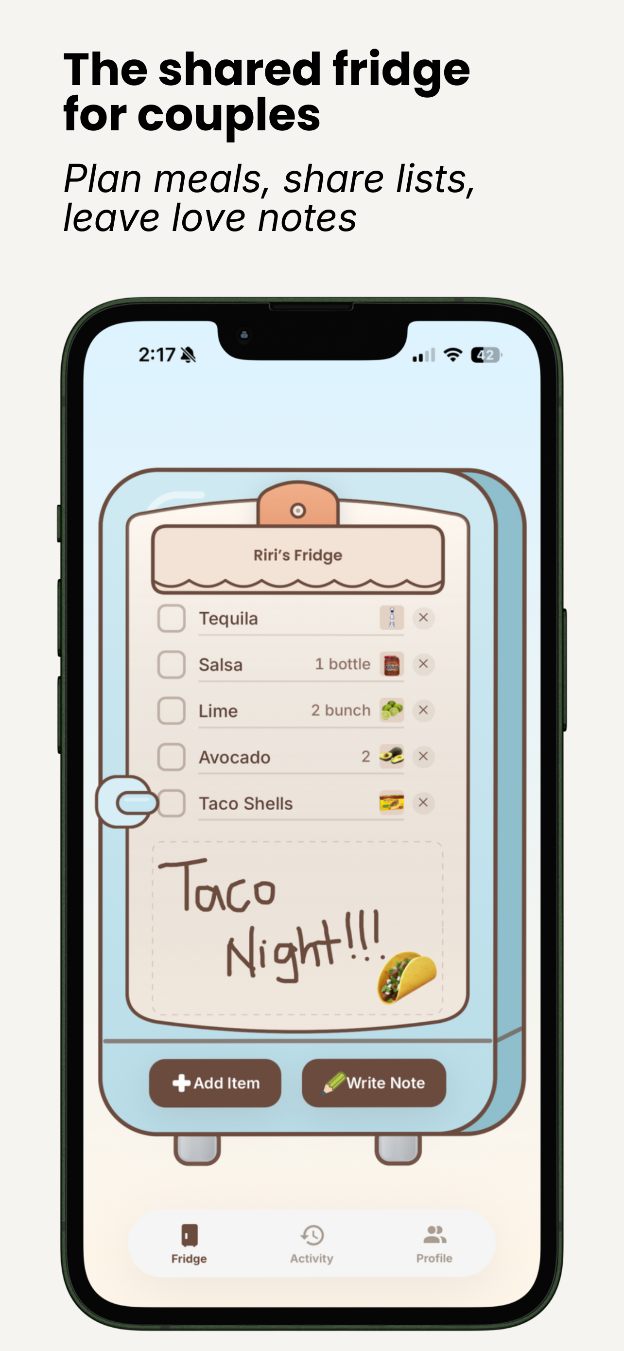 Screenshot 1 of Our Fridge - Grocery List