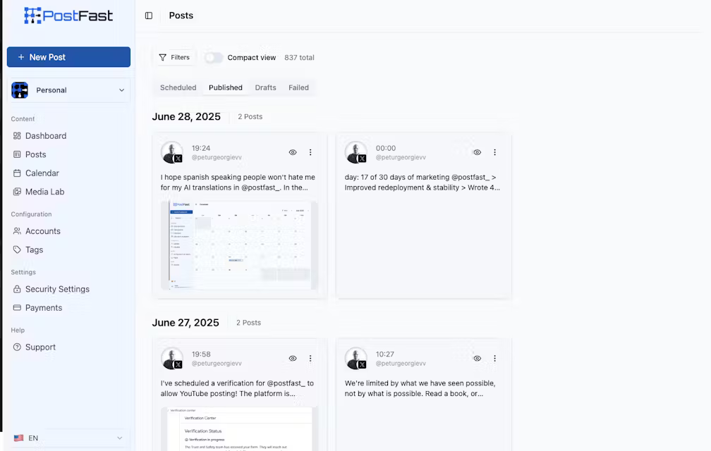 Screenshot 2 of PostFast | Social Media Scheduling