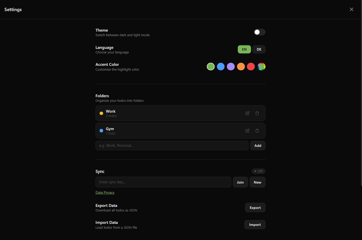Screenshot 3 of TODO