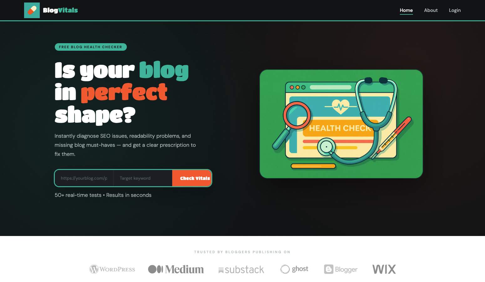 Screenshot 1 of BlogVitals