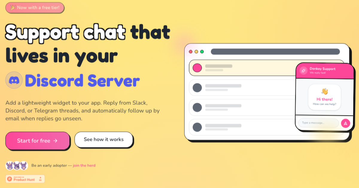 Screenshot 1 of Donkey Support Widget
