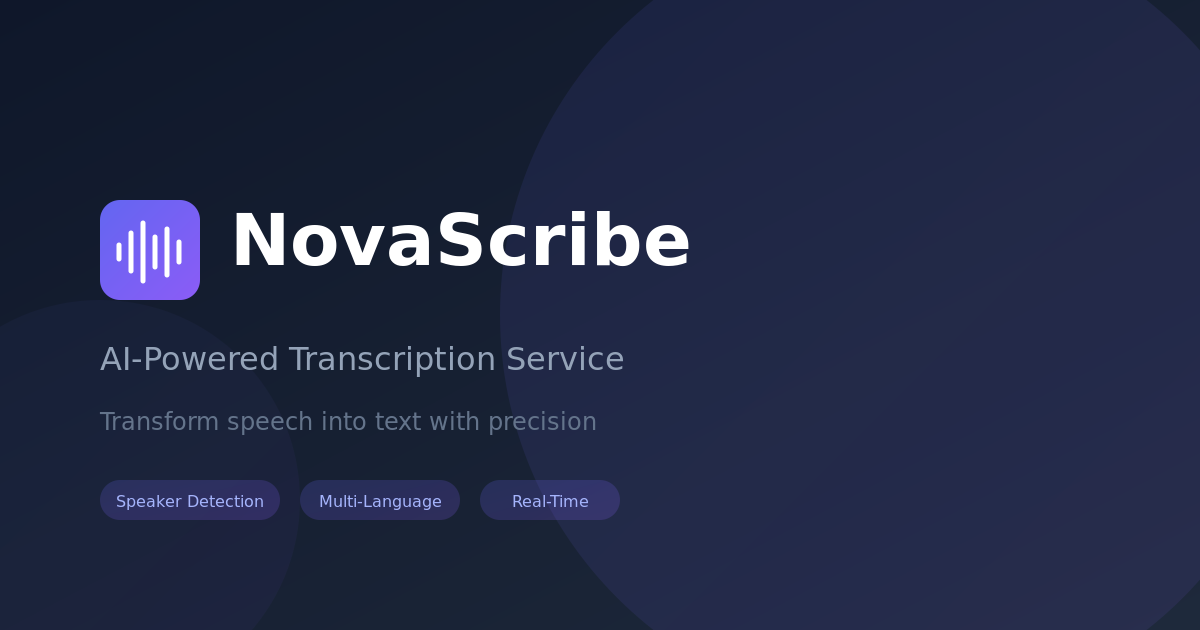 Screenshot 1 of NovaScribe AI Transcription Tool
