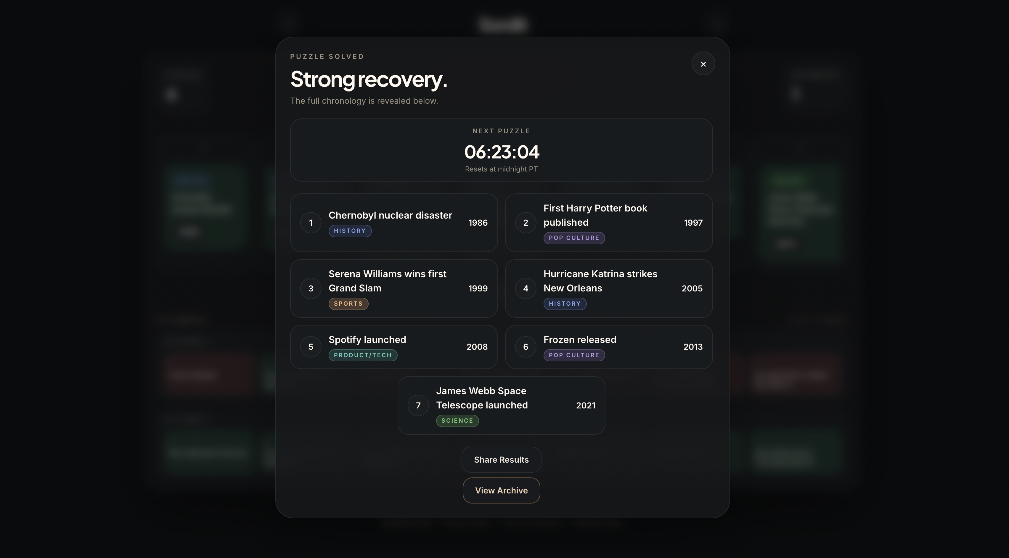 Screenshot 5 of Sordit – Daily Timeline Game