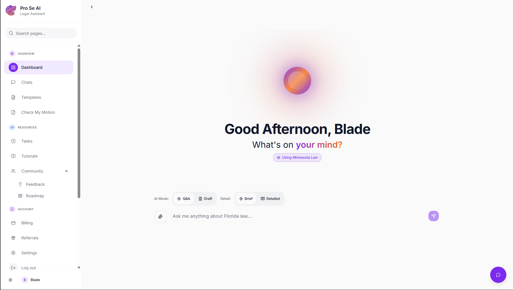 Screenshot 1 of Pro Se AI (Legal Assistant)