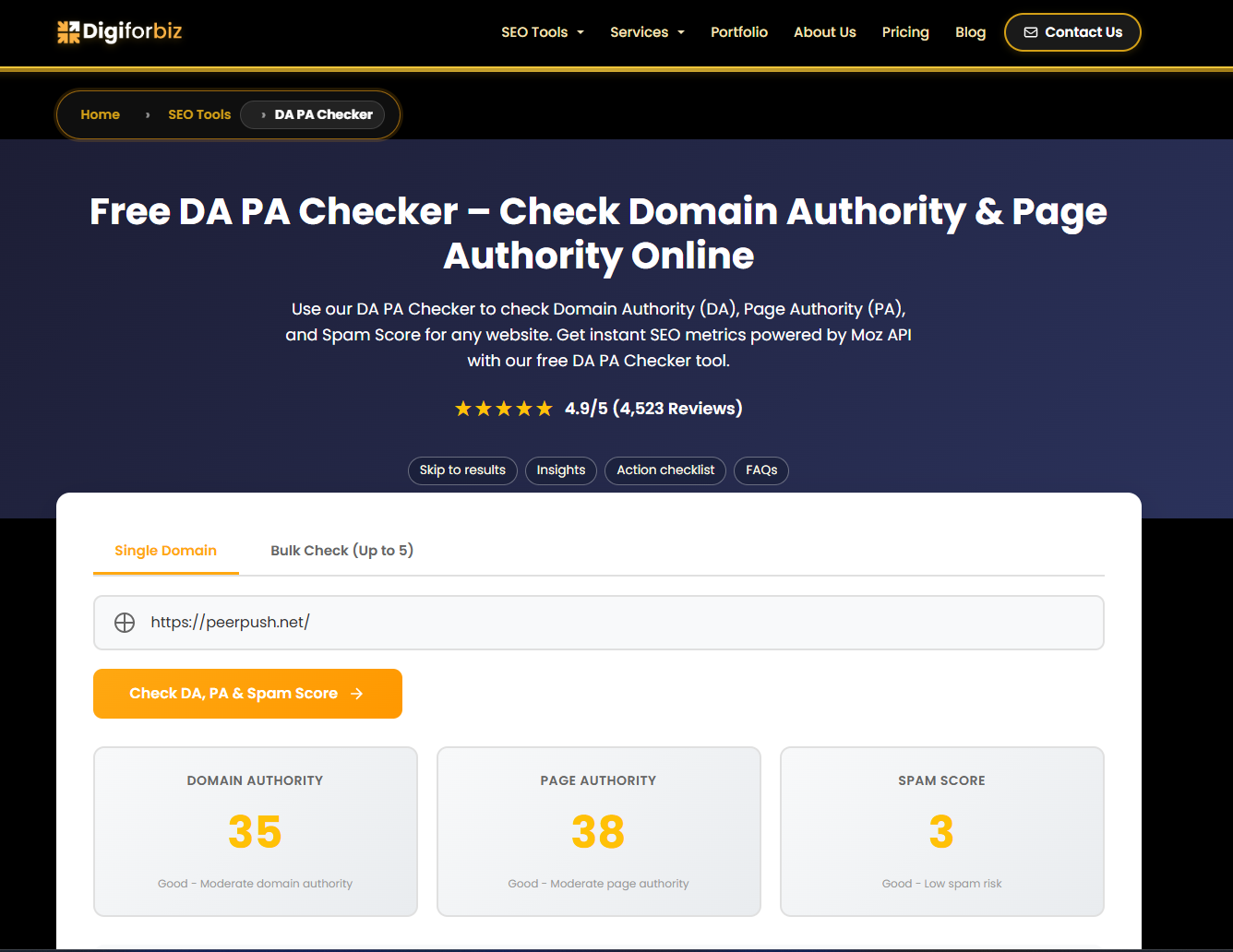 Screenshot 1 of DA PA Checker