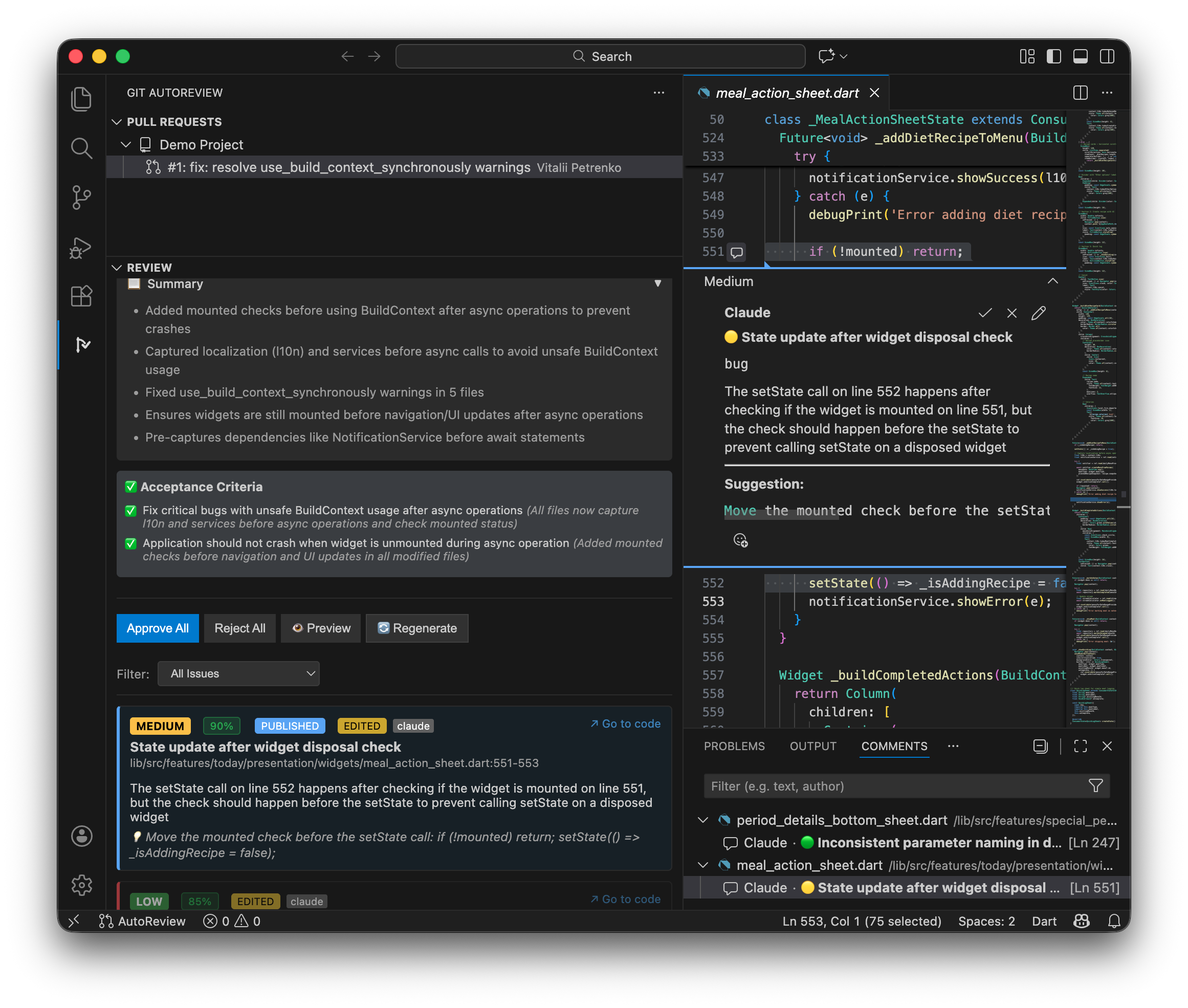 Screenshot 2 of Git AutoReview: AI Code Review Helper