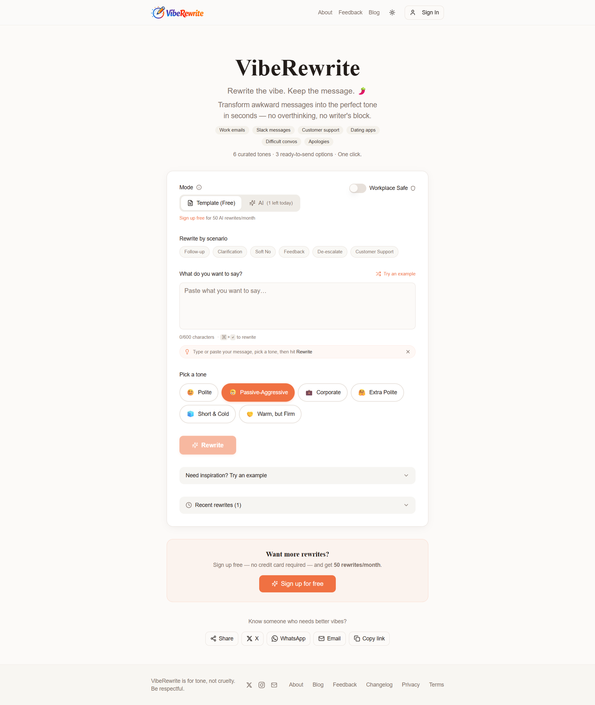 Screenshot 1 of VibeRewrite