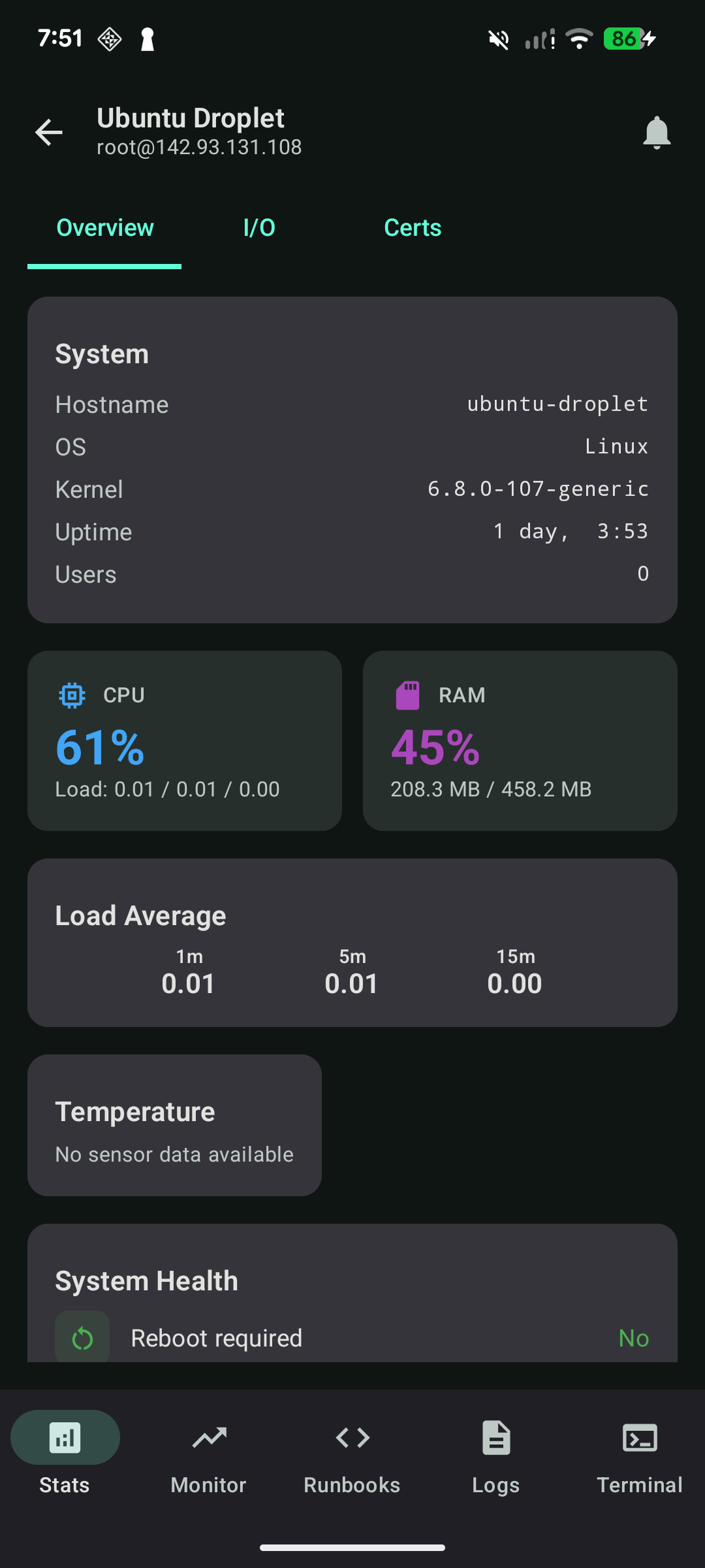 Screenshot 2 of Cura - SSH & Server Monitor