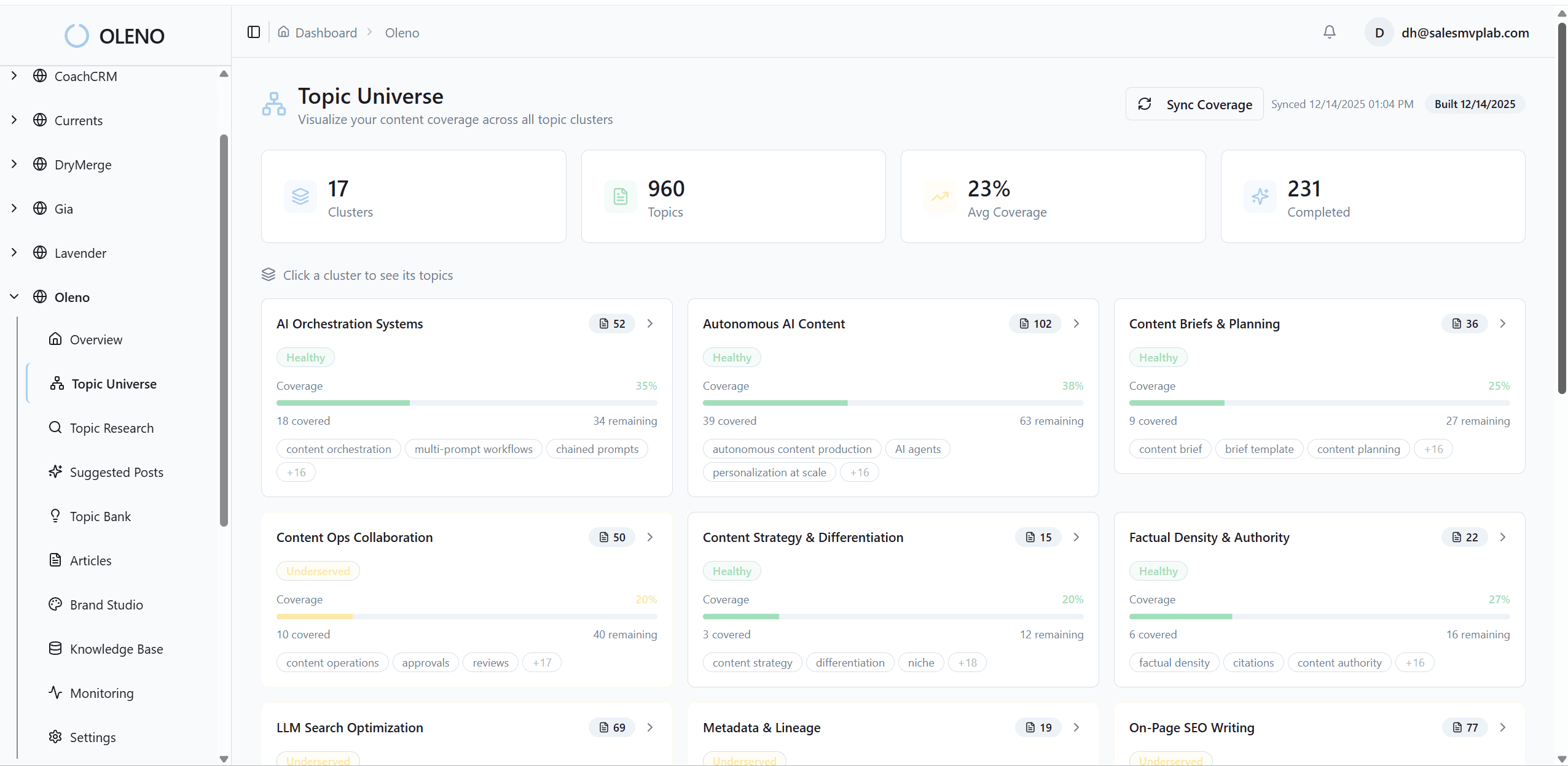 Screenshot 1 of Oleno