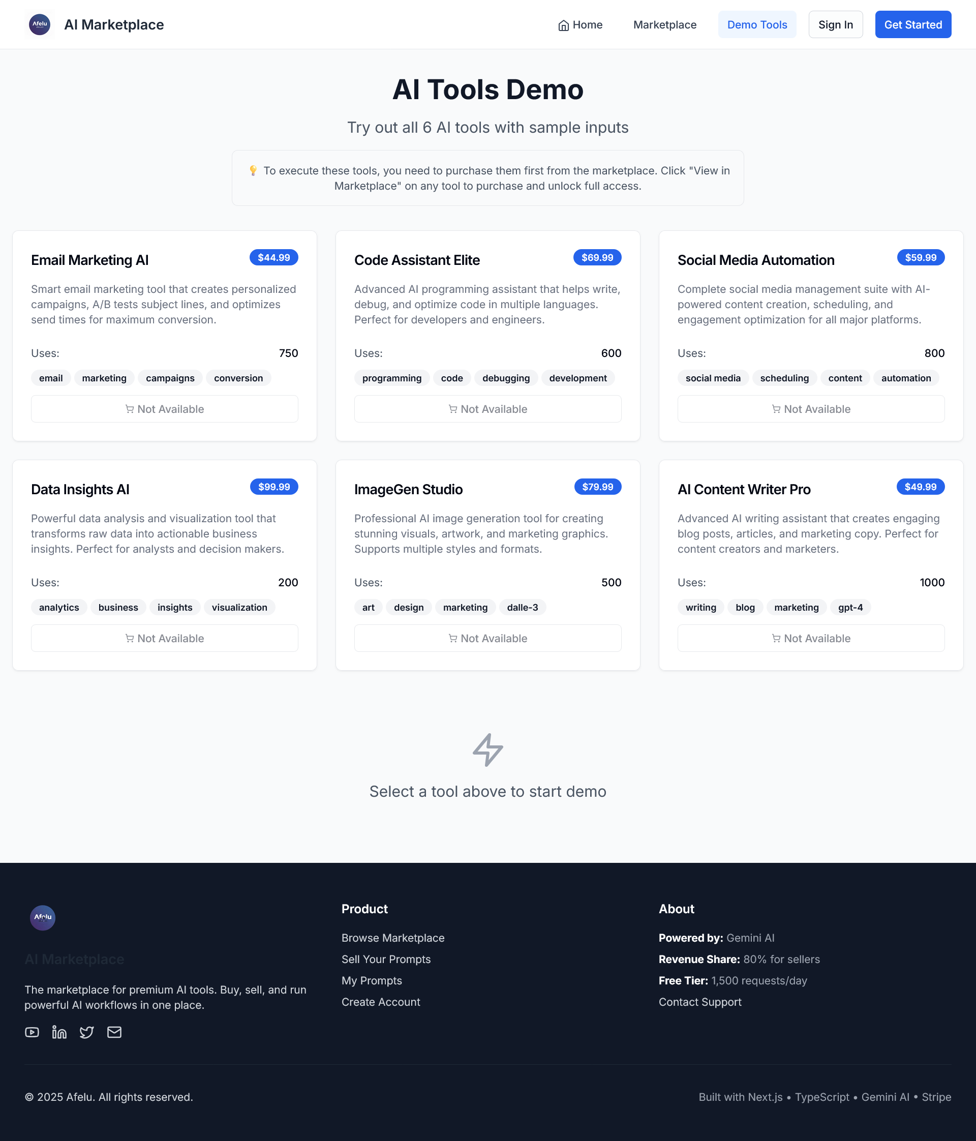 Screenshot 3 of Afelu – Premium AI Tools Marketplace