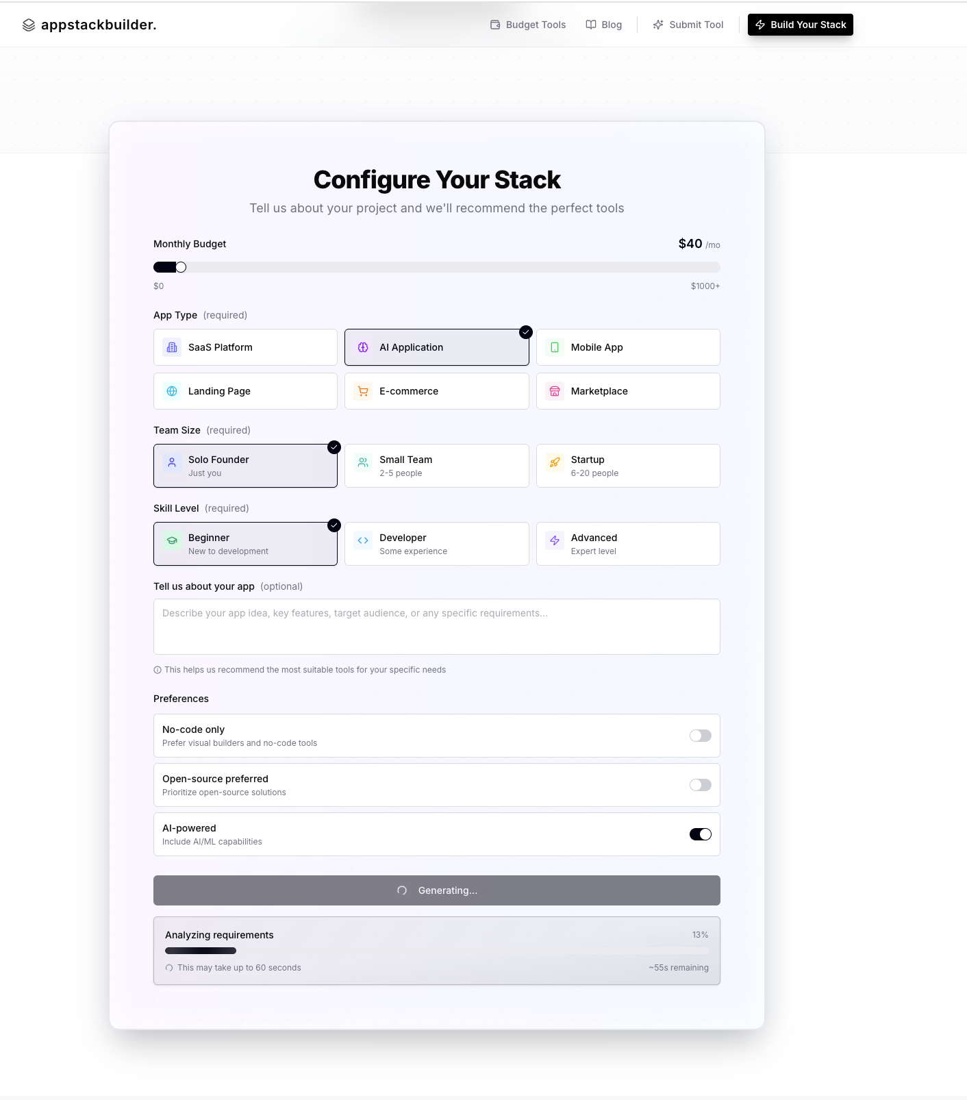 Screenshot 2 of AppStackBuilder