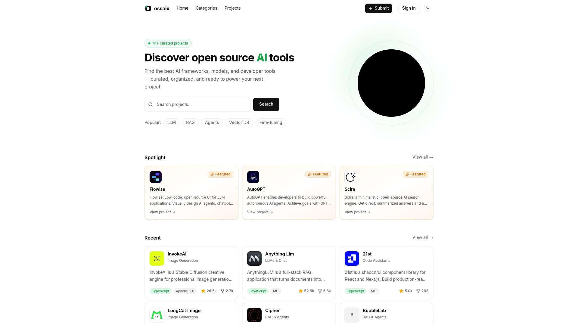 Screenshot 2 of OSSAIX - Open Source AI Directory