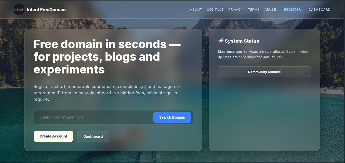 Screenshot 1 of Intent FreeDomain