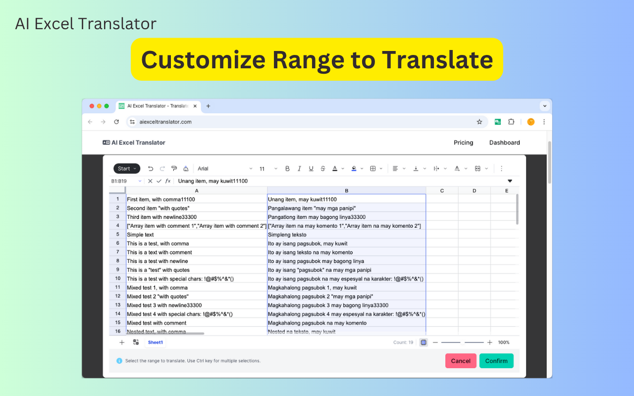 Screenshot 2 of AI Excel Translator