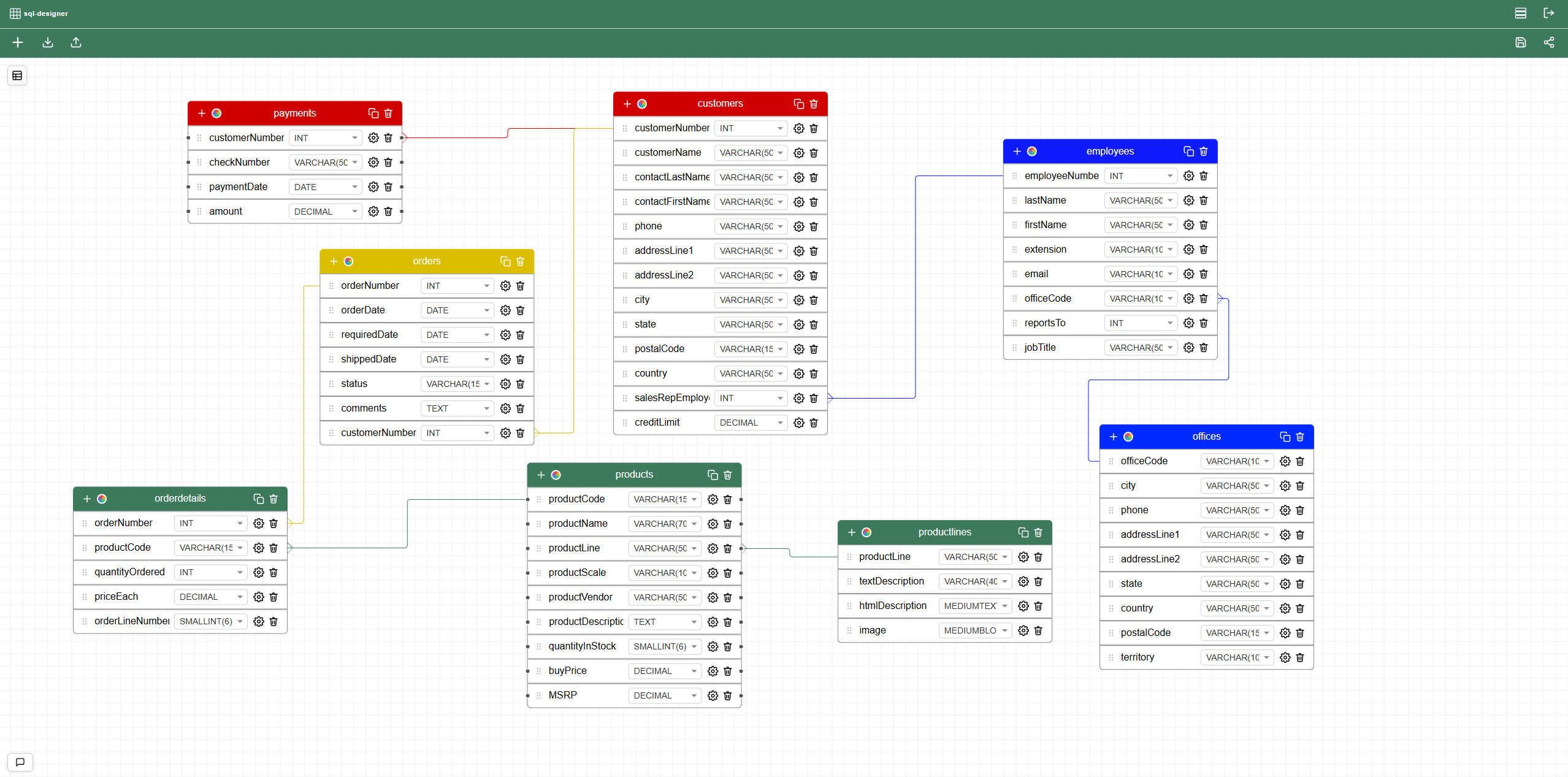 Screenshot 1 of SQL Designer